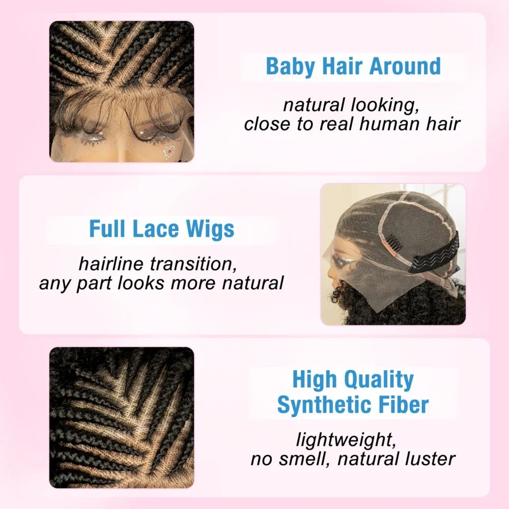 Full Lace Braided Wig – Natural Afro Kinky Wave Texture - Image 2